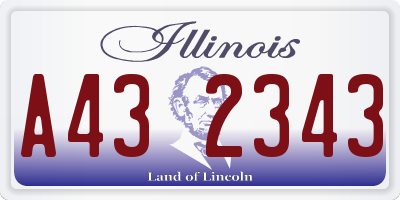 IL license plate A432343