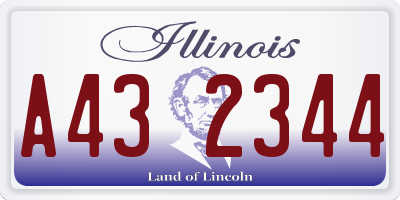 IL license plate A432344