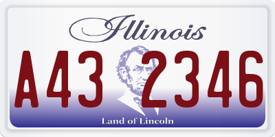 IL license plate A432346