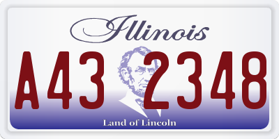 IL license plate A432348