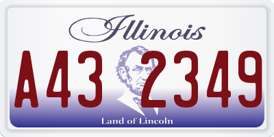 IL license plate A432349
