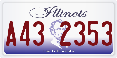 IL license plate A432353