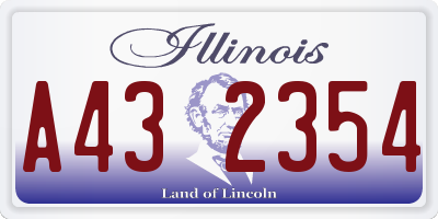 IL license plate A432354