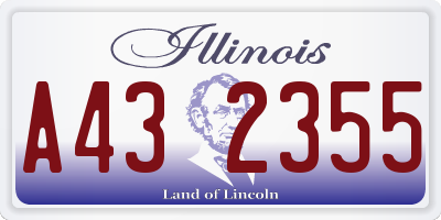 IL license plate A432355
