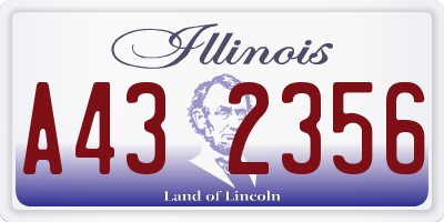 IL license plate A432356