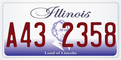 IL license plate A432358