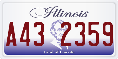IL license plate A432359