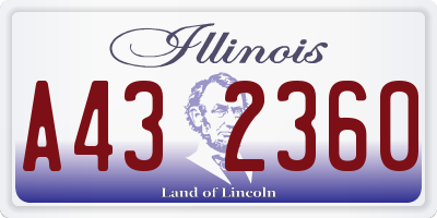 IL license plate A432360