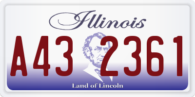 IL license plate A432361