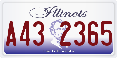 IL license plate A432365