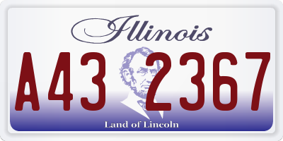 IL license plate A432367