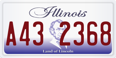 IL license plate A432368