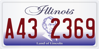 IL license plate A432369