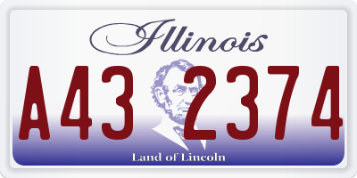 IL license plate A432374