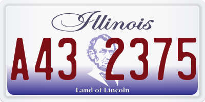 IL license plate A432375