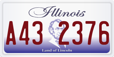 IL license plate A432376
