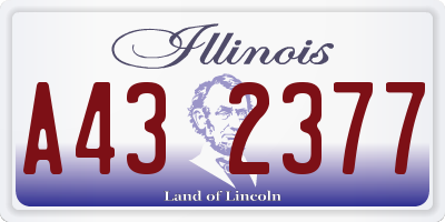 IL license plate A432377