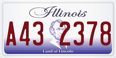 IL license plate A432378
