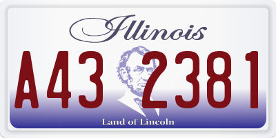 IL license plate A432381