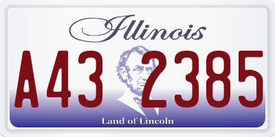 IL license plate A432385