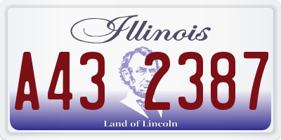 IL license plate A432387