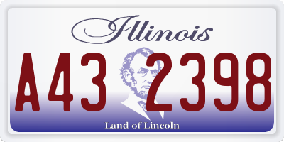 IL license plate A432398