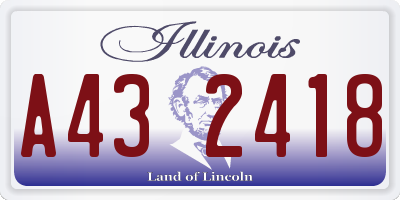 IL license plate A432418