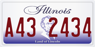 IL license plate A432434