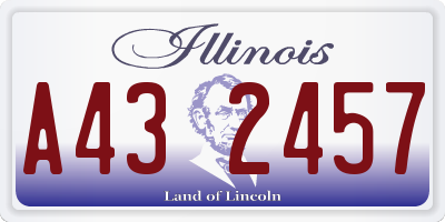 IL license plate A432457