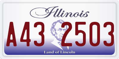 IL license plate A432503