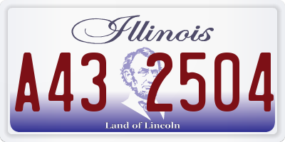 IL license plate A432504