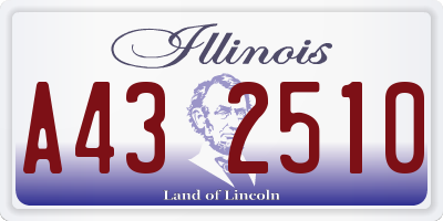 IL license plate A432510
