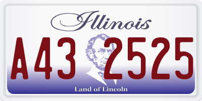 IL license plate A432525