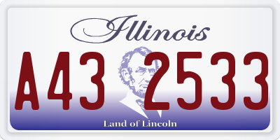 IL license plate A432533