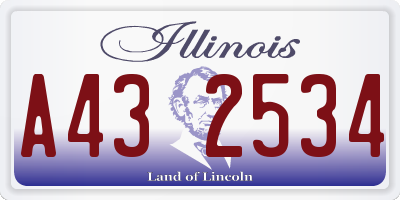 IL license plate A432534