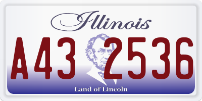 IL license plate A432536