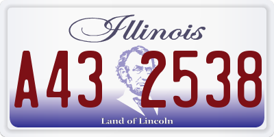 IL license plate A432538
