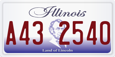 IL license plate A432540
