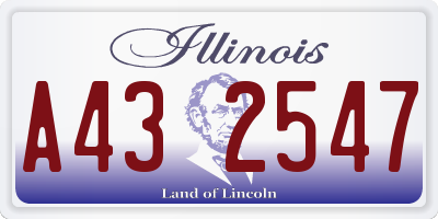 IL license plate A432547