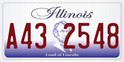 IL license plate A432548