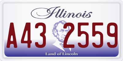 IL license plate A432559