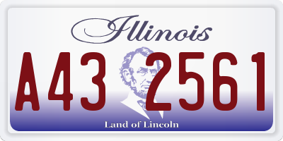 IL license plate A432561