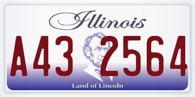 IL license plate A432564
