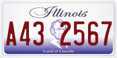 IL license plate A432567