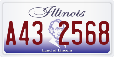 IL license plate A432568