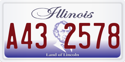 IL license plate A432578