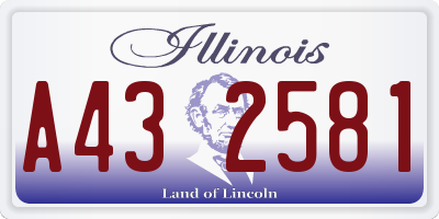 IL license plate A432581