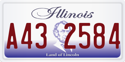 IL license plate A432584
