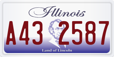 IL license plate A432587