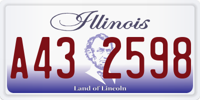 IL license plate A432598